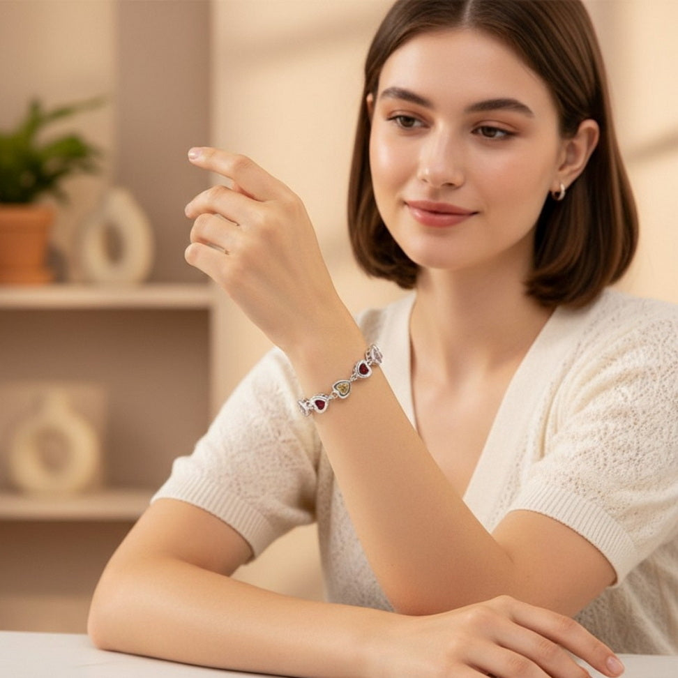 Crystal Drop Silver Bracelet