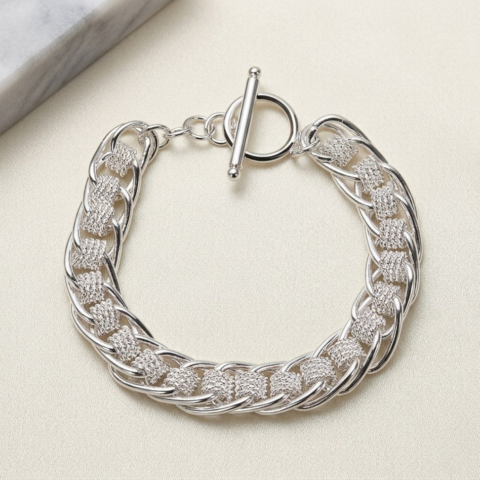Silver Circle Charm Bracelet
