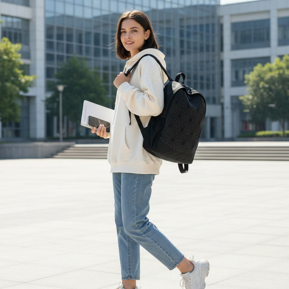 Geometric Canvas Backpack – Everyday Cool
