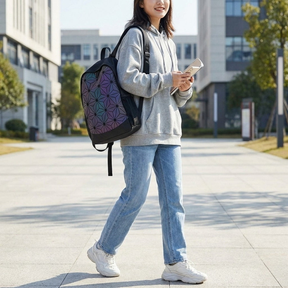 Geometric Canvas Backpack – Everyday Cool