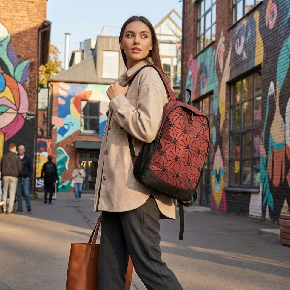Geometric Canvas Backpack – Everyday Cool