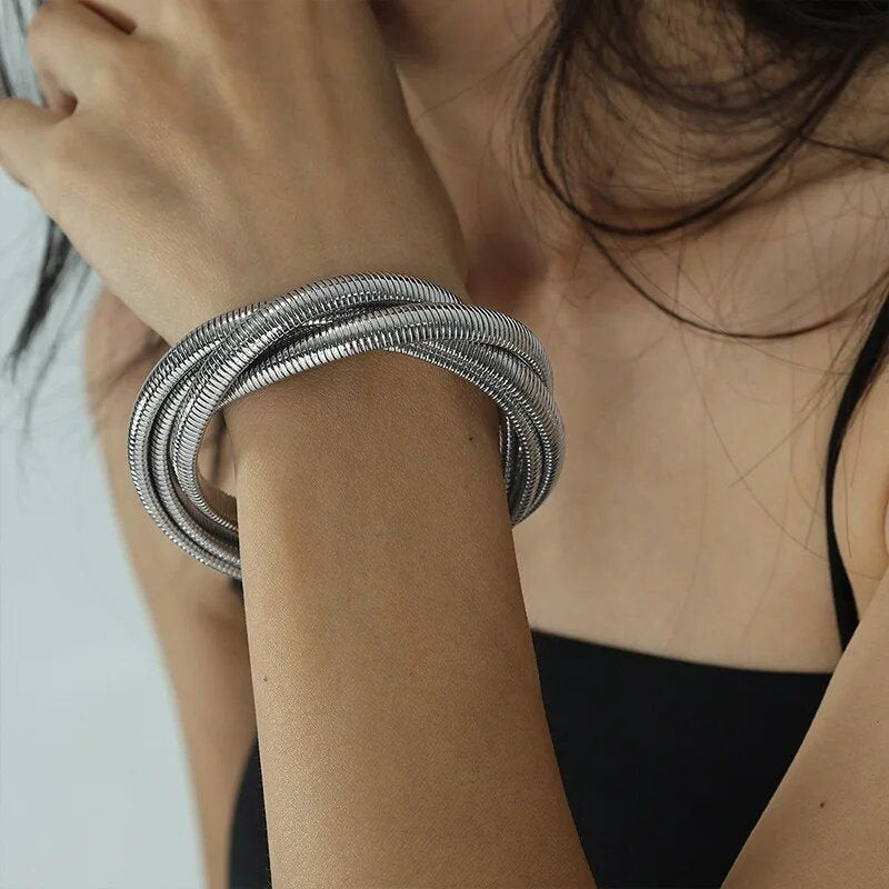 Punk Geometric Bangle for Bold Trendsetters