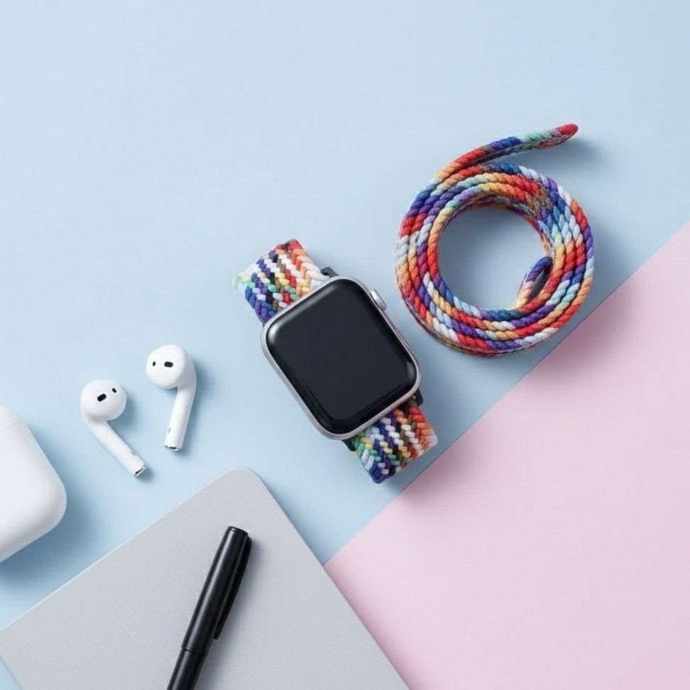 Vibe-Flex Braided Elastic Strap for Apple Watch